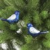 Украшения елочные ЗОЛОТАЯ СКАЗКА "Птичка", НАБОР 2 шт., пластик, 11 см, цвет синий с серебристыми крыльями, 590894