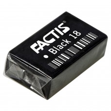 Ластик FACTIS Black 18 (Испания), 41х24х13 мм, черный, прямоугольный, супермягкий, ПВХ, CPFBL18