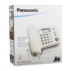 Телефон PANASONIC KX-TS2356RUW, белый, память 50 номеров, АОН, ЖК дисплей с часами, тональный/импульсный режим