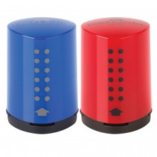 Точилка FABER-CASTELL "Grip 2001 Mini", с контейнером, пластиковая, красная/синяя, 183710
