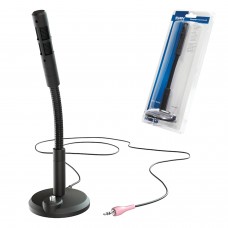 Микрофон настольный SVEN MK-490, кабель 2,4 м, 58 дБ, гибкая ножка, кнопка включения, черный, SV-0430490