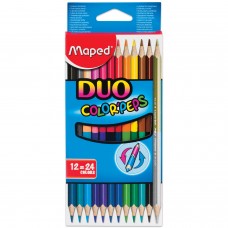 Карандаши цветные MAPED (Франция) "Color Pep&#039;s", 24 цвета, трехгранные, из липы, двусторонние, 829600