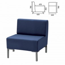 Кресло мягкое "Хост" М-43, 620х620х780 мм, без подлокотников, экокожа, темно-синее