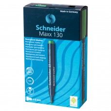 Маркер перманентный (нестираемый) SCHNEIDER (Германия) "Maxx 130", ЗЕЛЕНЫЙ, скошенный наконечник, 1-3 мм, 113004