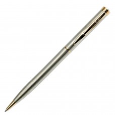 Ручка подарочная шариковая PIERRE CARDIN (Пьер Карден) "Gamme", корпус серебристый, латунь, золотистые детали, синяя, PC0802BP