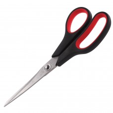 Ножницы ГВАРДИЯ "Soft Grip", 190 мм, резиновые вставки, чёрно-красные, 3-х сторонняя заточка, 236928