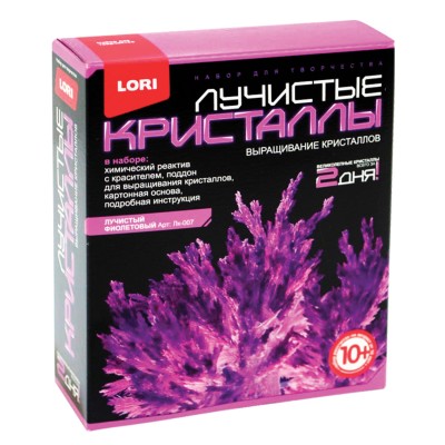 Набор для изготовления лучистых кристаллов "Фиолетовый кристалл", реагент, краситель, LORI, Лк-007