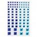 Стразы самоклеящиеся "Квадрат", 6-15 мм, 80 шт., синие/голубые, на подложке, ОСТРОВ СОКРОВИЩ, 661396