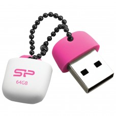 Флеш-диск 64 GB, SILICON POWER Touch T07, USB 2.0, белый/розовый, SP64GBUF2T07V1P