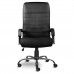 Кресло офисное "Орион", кожа, хром, монолитный каркас, черное К-11