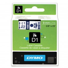 Картридж для принтеров этикеток DYMO D1, 9 мм х 7 м, лента пластиковая, голубой шрифт, белый фон, S0720690