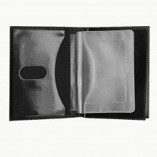 Бумажник водителя BEFLER "Classic", натуральная кожа, тиснение, 6 пластиковых карманов, черный, BV.22.-1