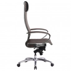 Кресло офисное МЕТТА "SAMURAI" S-1, сверхпрочная ткань-сетка, темно-коричневое