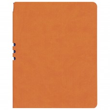 Тетрадь А5 (175x215 мм), BRAUBERG "NEBRASKA", 120 л., гибкий кожзам, ручка, клетка, оранжевый, 110956