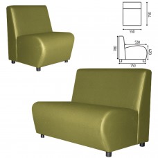 Кресло мягкое "Клауд", "V-600", 550х750х780 мм, без подлокотников, экокожа, светло-зеленое