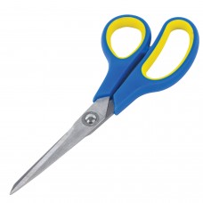 Ножницы ОФИСБУРГ "Soft Grip", 190 мм, резиновые вставки, сине-жёлтые, 3-х стороняя заточка, 236929