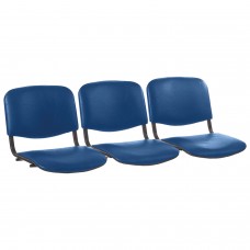 Сиденья для кресла "Трим", комплект 3 шт., кожзам синий, каркас черный