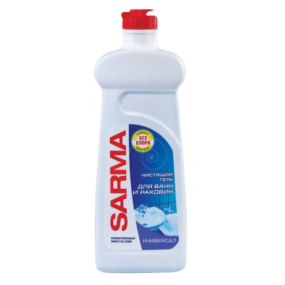 Чистящее средство для ванн и раковин 500 мл SARMA "Свежесть", универсал, гель антибактериальный, 80796