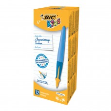 Ручка шариковая с грипом BIC "Kids Twist", СИНЯЯ, для детей, корпус голубой, узел 1 мм, линия письма 0,32 мм, 918457