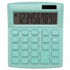 Калькулятор настольный CITIZEN SDC-810NRGNE, КОМПАКТНЫЙ (124х102мм), 10 разрядов, двойное питание, БИРЮЗОВЫЙ