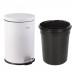 Ведро-контейнер для мусора (урна) с педалью ЛАЙМА "Classic", 12 л, белое, глянцевое, металл, со съемным внутренним ведром, 604948