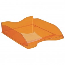 Лоток горизонтальный для бумаг СТАММ "Люкс", А4 (350х255х70 мм), тонированный оранжевый, ЛТ613