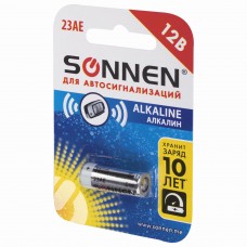 Батарейка SONNEN Alkaline, 23А (MN21), алкалиновая, для сигнализаций, 1 шт., в блистере, 451977