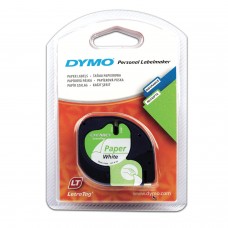 Картридж для принтеров этикеток DYMO Letra Tag, 12 мм х 4 м, лента бумажная, белая, S0721510