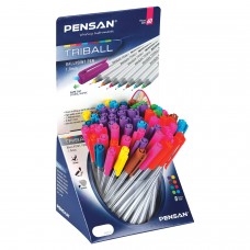 Ручка шариковая масляная PENSAN "Triball Colored", яркие цвета, ДИСПЛЕЙ, 1003/S60R-8