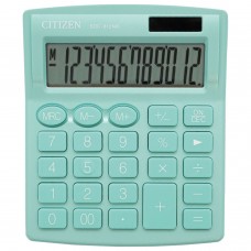 Калькулятор настольный CITIZEN SDC-812NRGNE, КОМПАКТНЫЙ (124х102 мм), 12 разрядов, двойное питание, БИРЮЗОВЫЙ