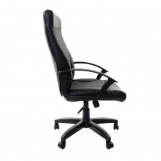 Кресло офисное BRABIX "Trust EX-535", экокожа черная, ткань серая, 531383