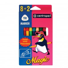 Фломастеры CENTROPEN "Magic", 8 цветов + 2 изменяющих цвет, ширина линии 1,8 мм, перекрашиваемые, 2549/10