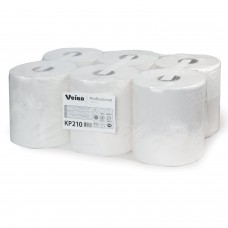 Полотенца бумажные с центральной вытяжкой 200 м, VEIRO (Система M2) COMFORT, 1-слойные, белые, КОМПЛЕКТ 6 рулонов, KP210, КР210