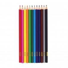 Карандаши цветные ПИФАГОР "ЖИРАФ", 12 цветов, пластиковые, классические заточенные, 181250