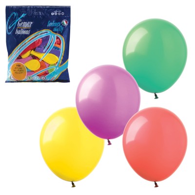 Шары воздушные 7" (18 см), комплект 100 шт., 12 пастельных цветов, в пакете, 1101-0022