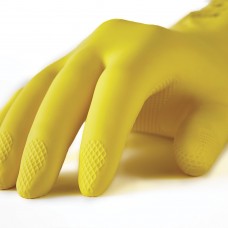 Перчатки латексные MANIPULA "Блеск", хлопчатобумажное напыление, размер 7-7,5 (S), желтые, L-F-01