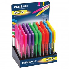 Ручка гелевая PENSAN "Neon Gel", узел 1 мм, линия письма 0,5 мм, дисплей, 2290/S