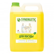 Средство для мытья посуды 5 л SYNERGETIC "Лимон", антибактериальное, 103500