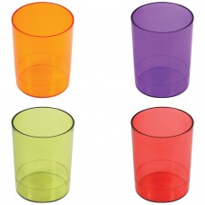 Подставка-органайзер СТАММ (стакан для ручек), 4 цвета, тонированный (красный, зеленый, оранжевый, фиолетовый), СН60