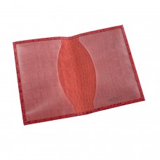 Обложка для паспорта BEFLER "Кайман", натуральная кожа, тиснение "крокодил", красная, О.1-13красн