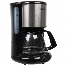 Кофеварка капельная TEFAL CM361838, 1000 Вт, объем 1,25 л, пластик, серебристая/черная
