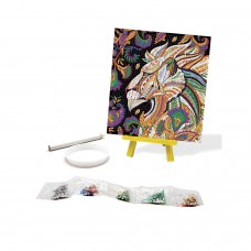 Алмазная мозаика Арт-Терапия "Огненный лев", более 1000 элементов, 20х20 см, ORIGAMI, 03216