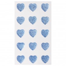 Стразы самоклеящиеся "Сердце", голубые, 16 мм, 15 шт., на подложке, ОСТРОВ СОКРОВИЩ, 661583