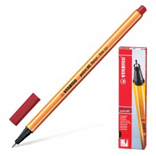 Ручка капиллярная STABILO "Point 88", ТЕМНО-КРАСНАЯ, корпус оранжевый, линия письма 0,4 мм, 88/50