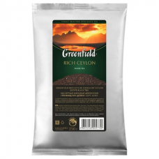 Чай GREENFIELD (Гринфилд) &#039;Rich Ceylon&#039;, черный, листовой, 250 г, пакет, 0973-15