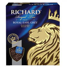 Чай RICHARD &#039;Royal Earl Grey&#039;, черный с бергамотом, 100 пакетиков по 2 г, 610250
