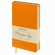 Ежедневник недатированный А5 (138х213 мм) BRAUBERG &#039;Imperial&#039;, 160 л., кожзам, оранжевый, 111856