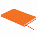 Ежедневник недатированный А5 (138x213 мм) BRAUBERG 'Finest', 136 л., кожзам, резинка, оранжевый, 111873