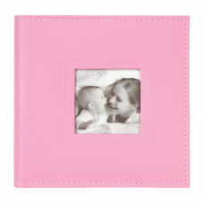 Фотоальбом BRAUBERG &#039;Cute Baby&#039; на 200 фото 10х15 см, под кожу, бумажные страницы, бокс, розовый, 391141