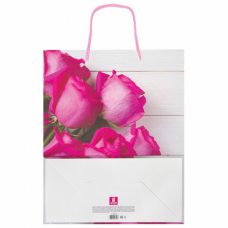 Пакет подарочный 26x12,7x32,4 см, ЗОЛОТАЯ СКАЗКА &#039;Розовые розы&#039;, ламинированный, 606582